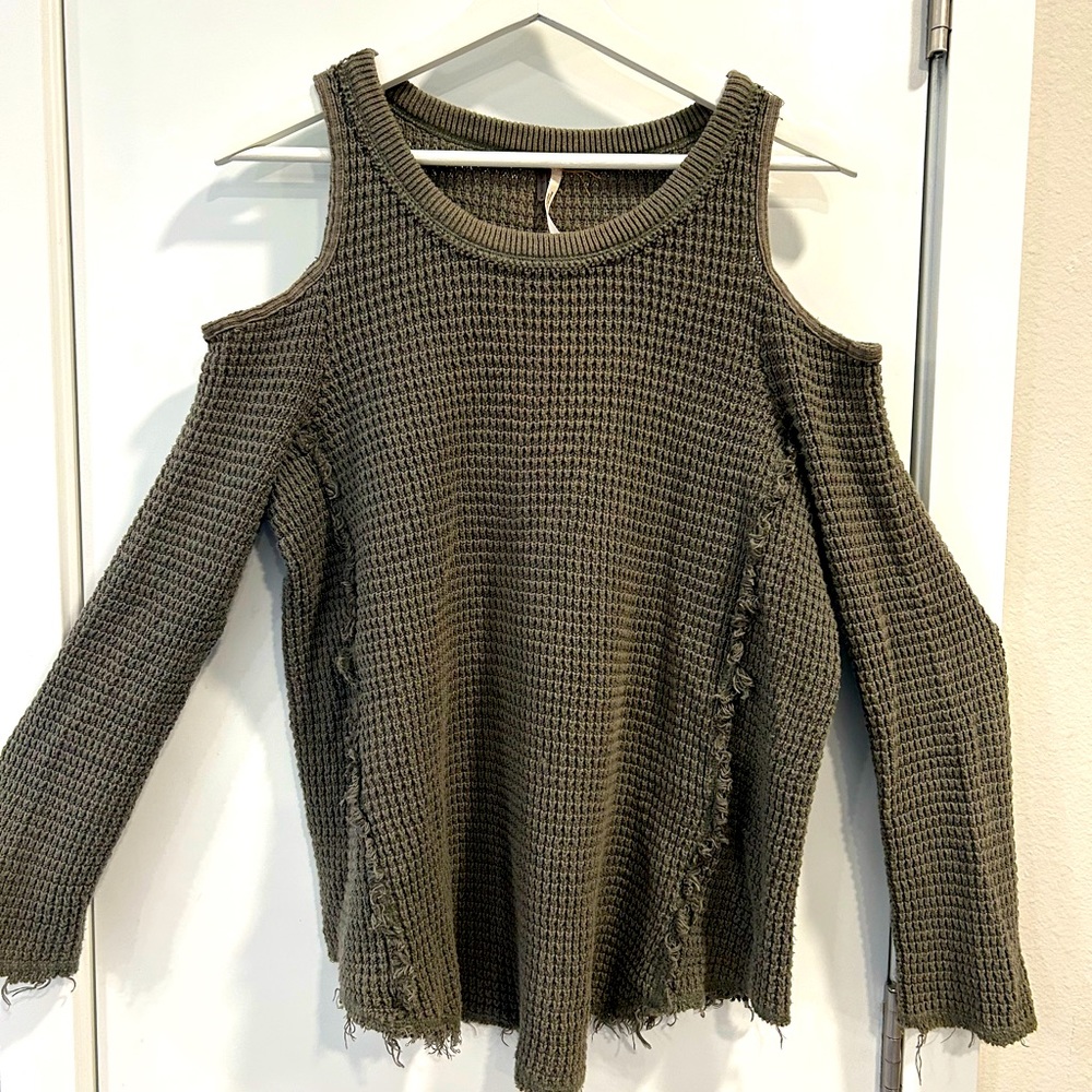Free people pull over sweater hunter green sweater size small